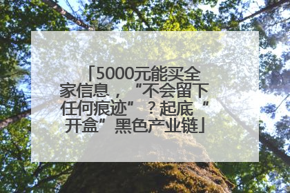 5000元能买全家信息，“不会留下任何痕迹”？起底“开盒”黑色产业链