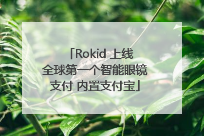 Rokid 上线全球第一个智能眼镜支付 内置支付宝